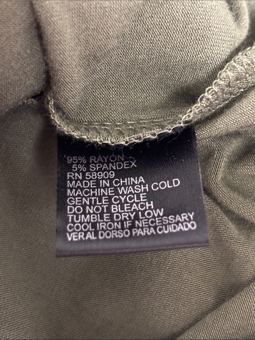 ANTONIO MELANI Olive Green Short Sleeve Draped Neck Tee - Picture 6 of 6